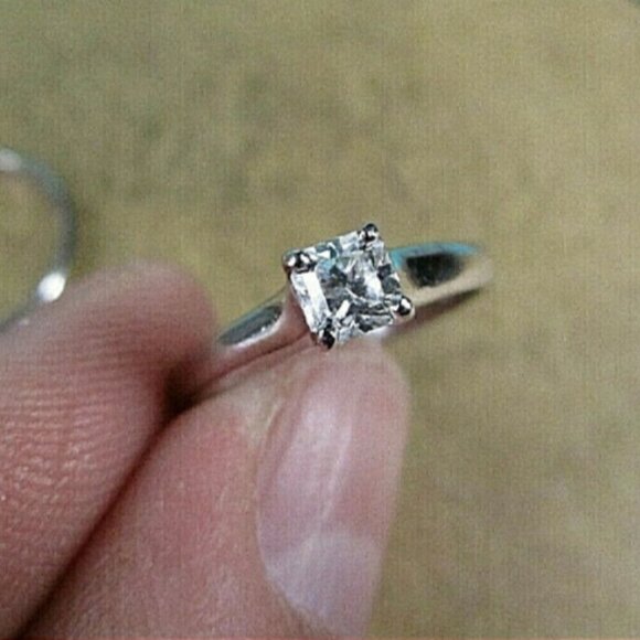 Tiffany & Co Certified Lucida Diamond Engagement Ring E-VS2 Square-Cut - Picture 3 of 7